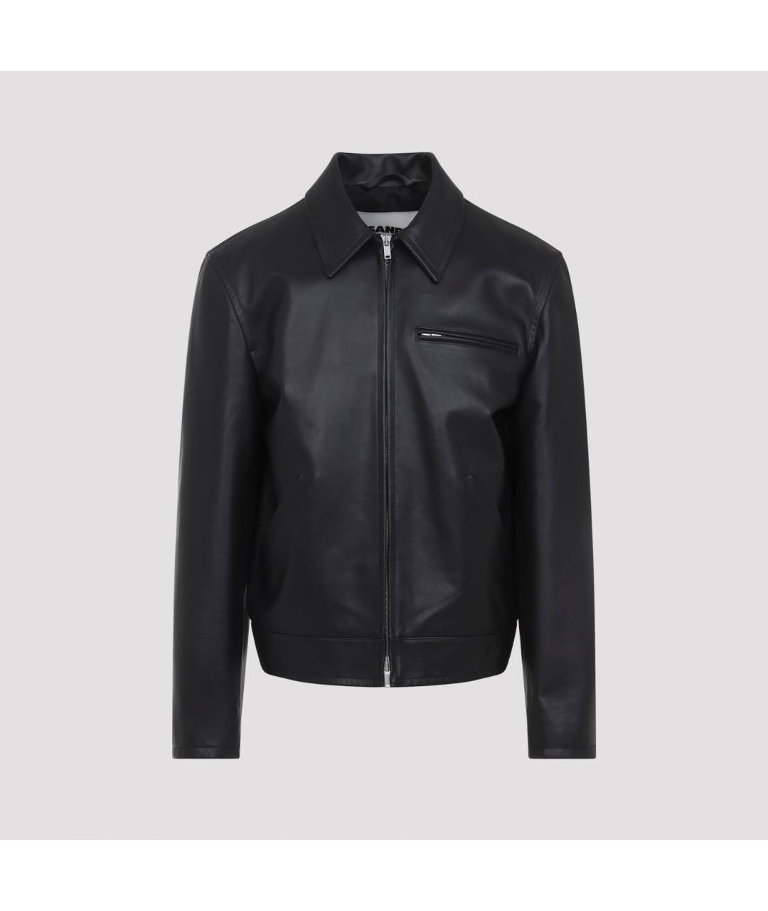 JIL SANDER Черная кожаная куртка, фото 3