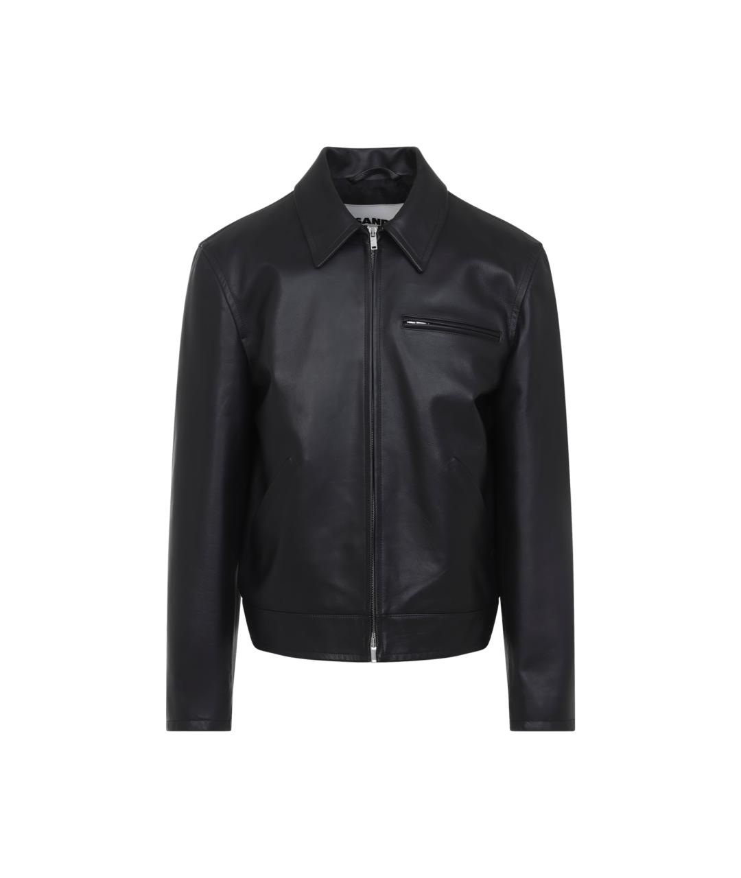 JIL SANDER Черная кожаная куртка, фото 1