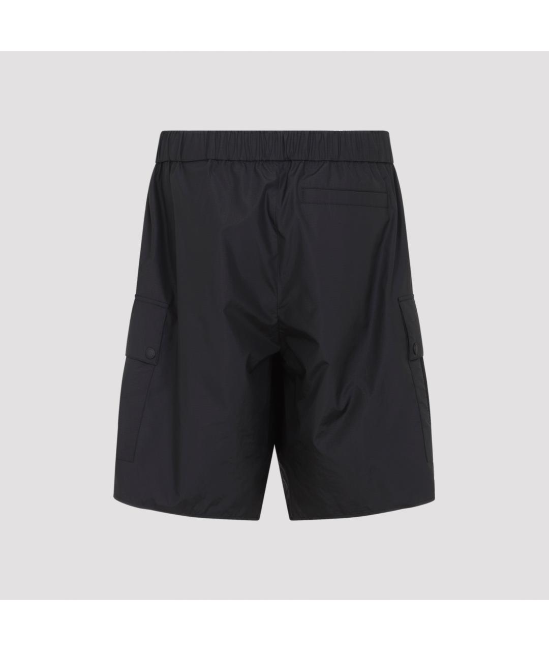 MONCLER Черные полиэстеровые шорты, фото 4