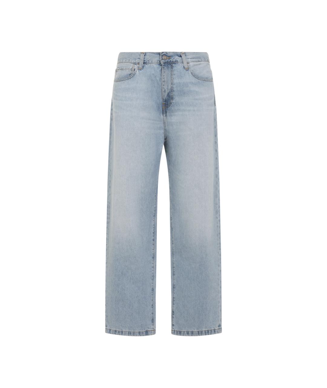CARHARTT WIP Голубые хлопковые прямые джинсы, фото 1