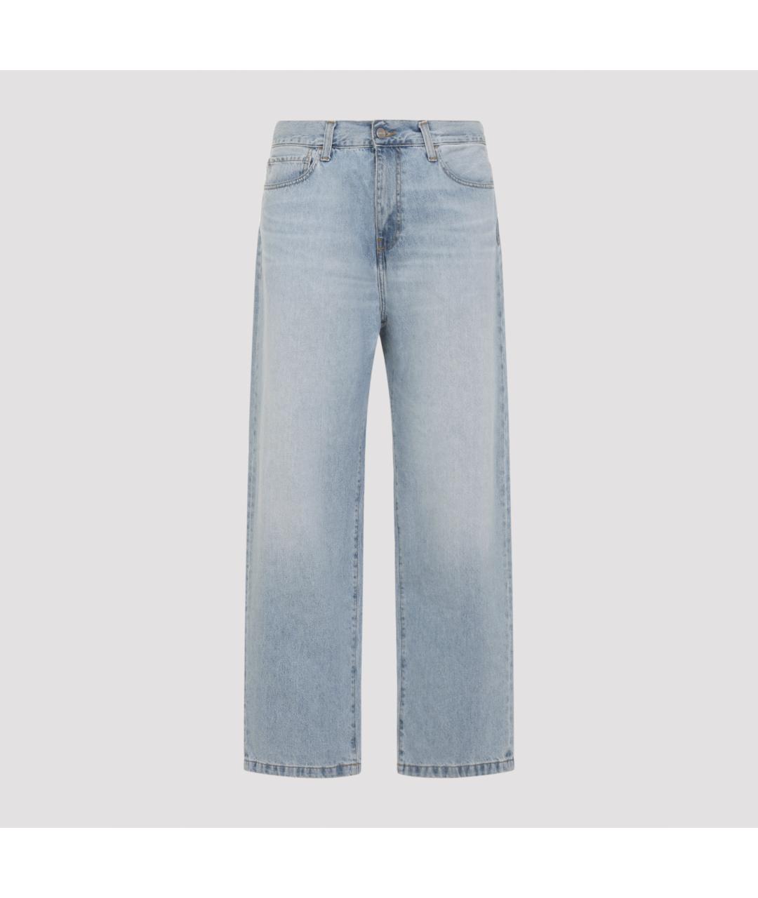 CARHARTT WIP Голубые хлопковые прямые джинсы, фото 3