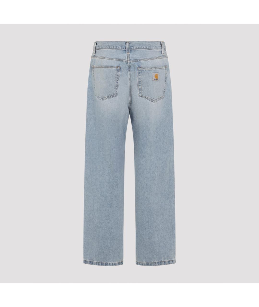 CARHARTT WIP Голубые хлопковые прямые джинсы, фото 4