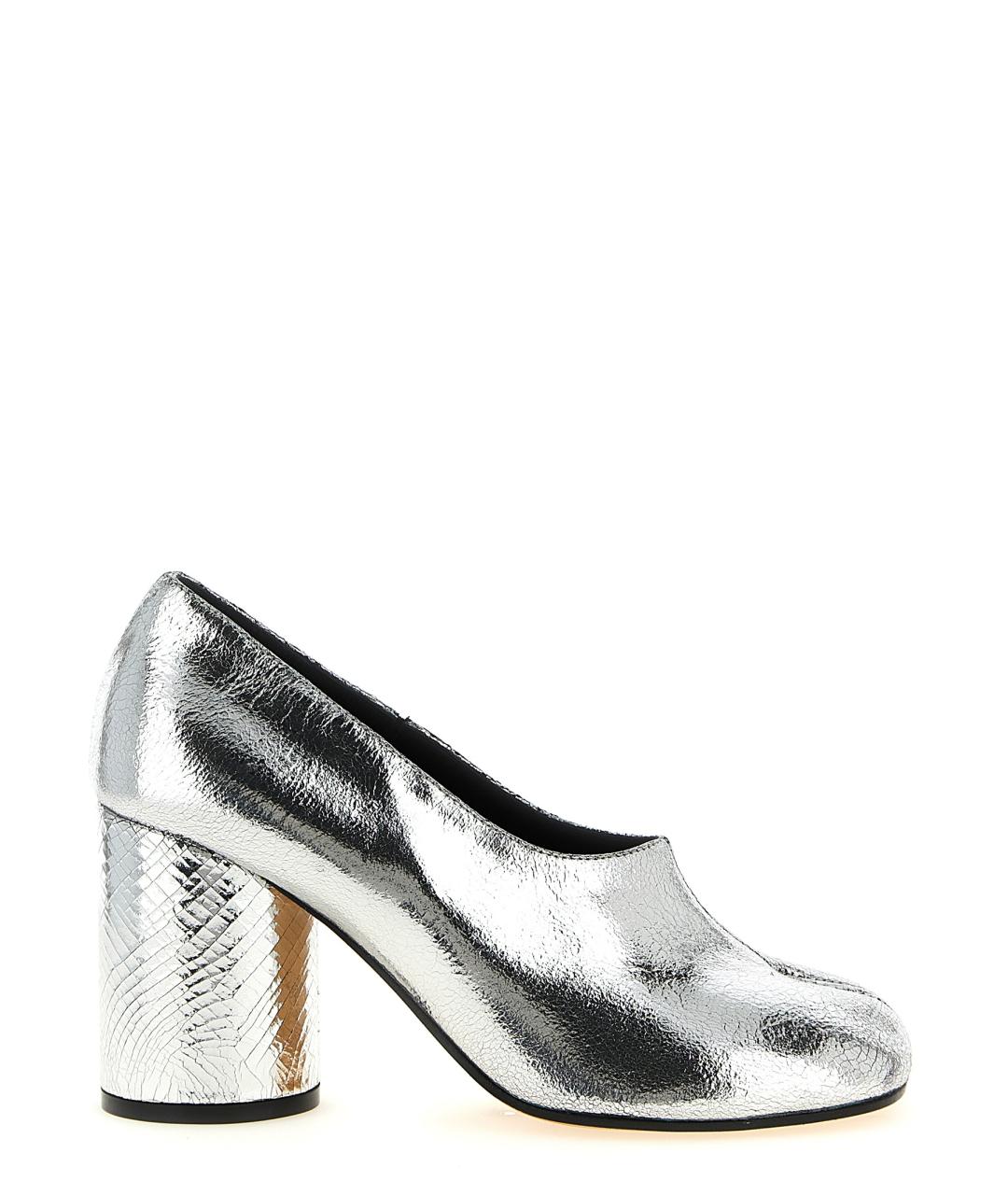 MAISON MARGIELA Серебряные кожаные туфли, фото 1