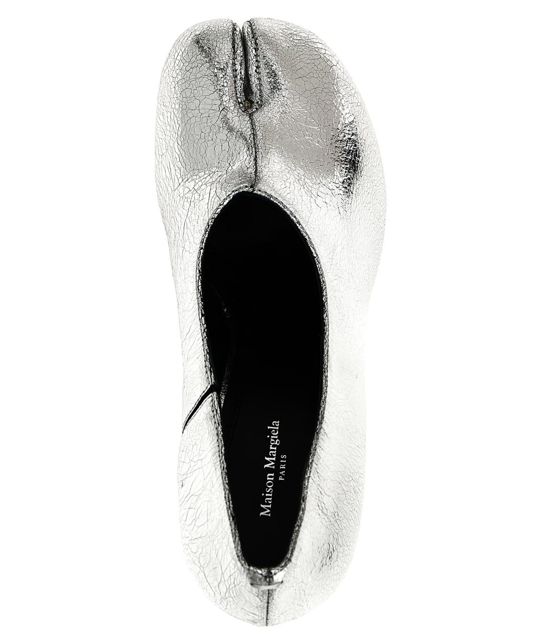 MAISON MARGIELA Серебряные кожаные туфли, фото 4