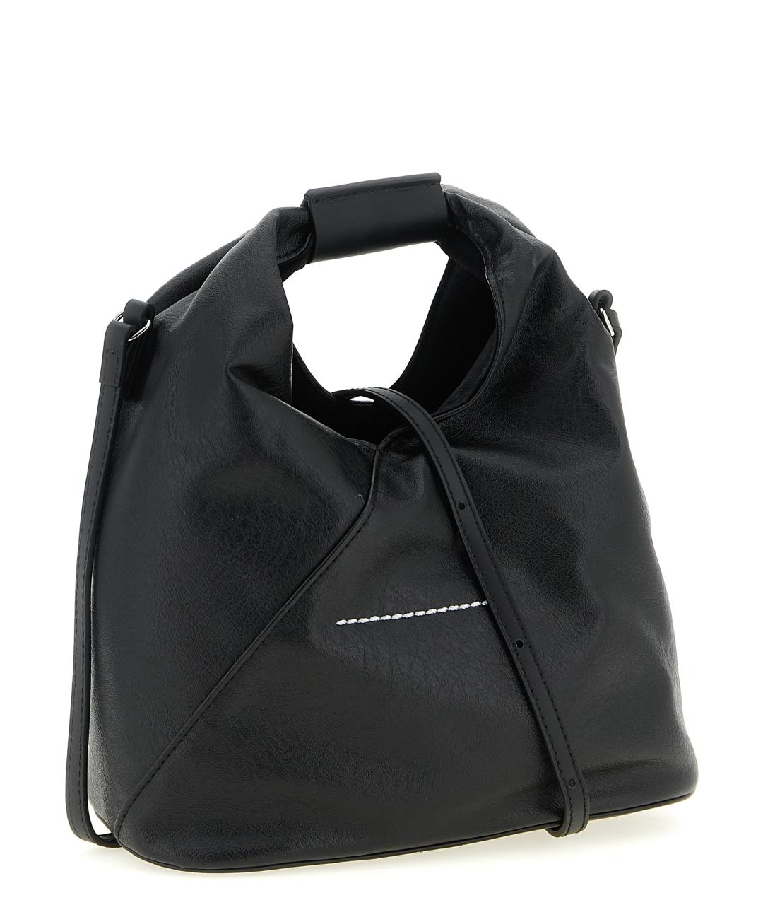 MM6 MAISON MARGIELA Черная кожаная сумка тоут, фото 2