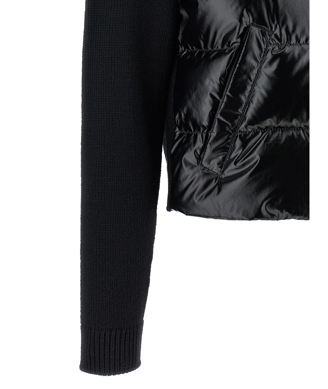 MONCLER Черный полиамидовый кардиган, фото 4