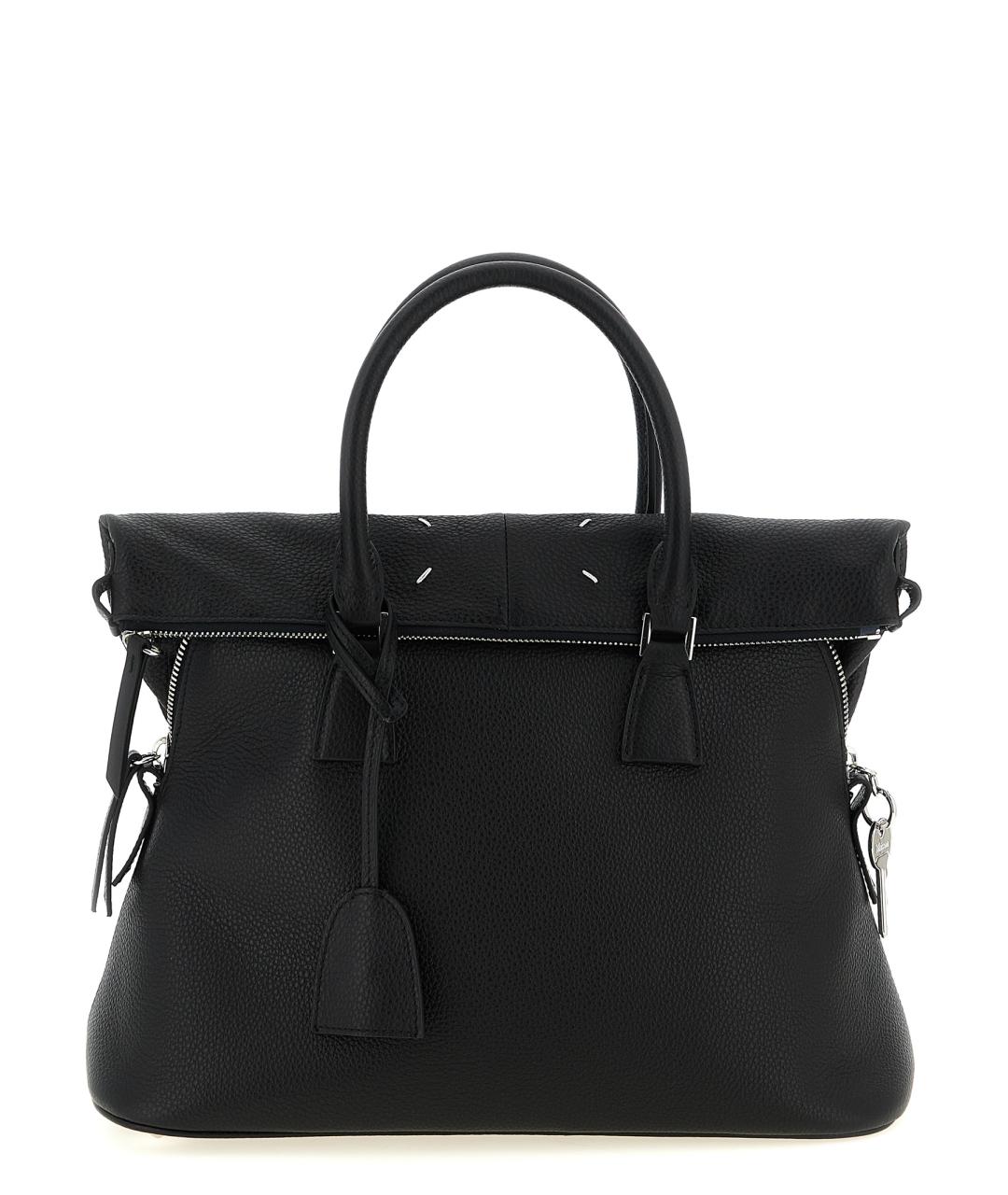 MAISON MARGIELA Черная кожаная сумка тоут, фото 1