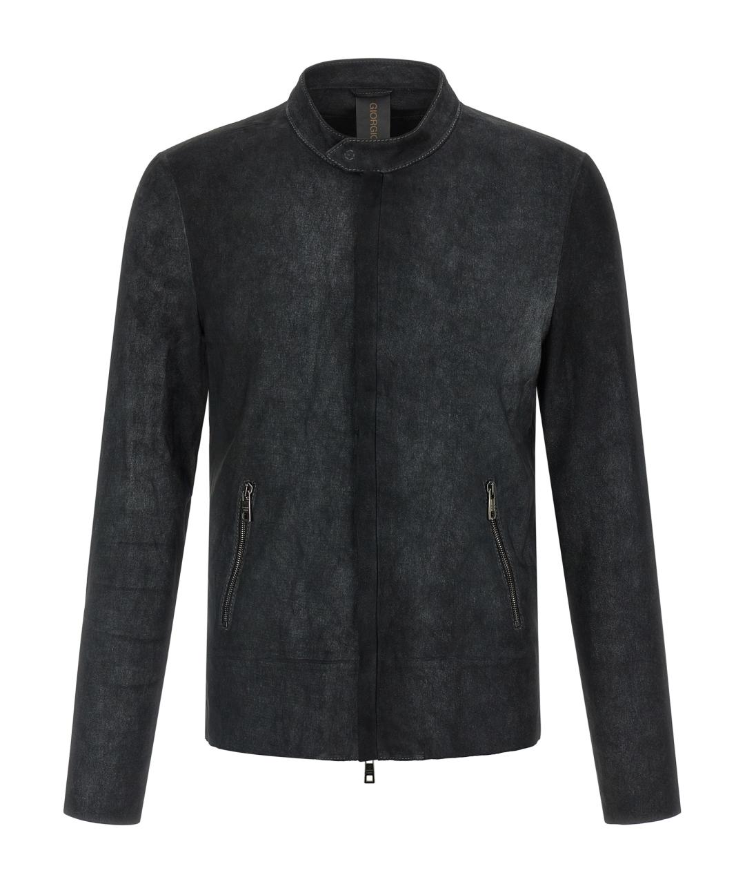 GIORGIO BRATO Черная кожаная куртка, фото 1