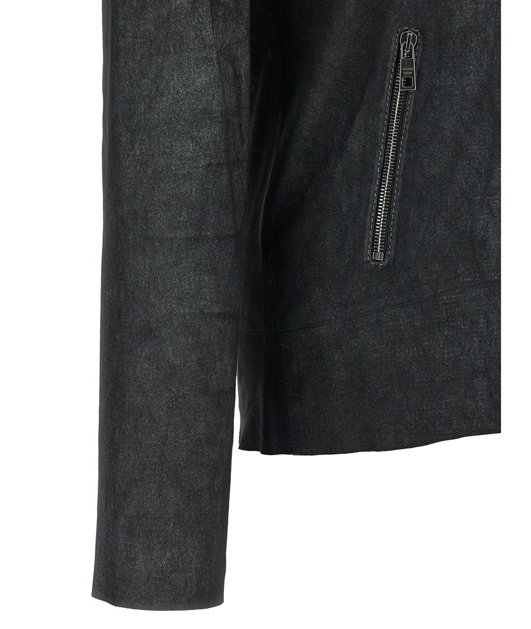 GIORGIO BRATO Черная кожаная куртка, фото 4