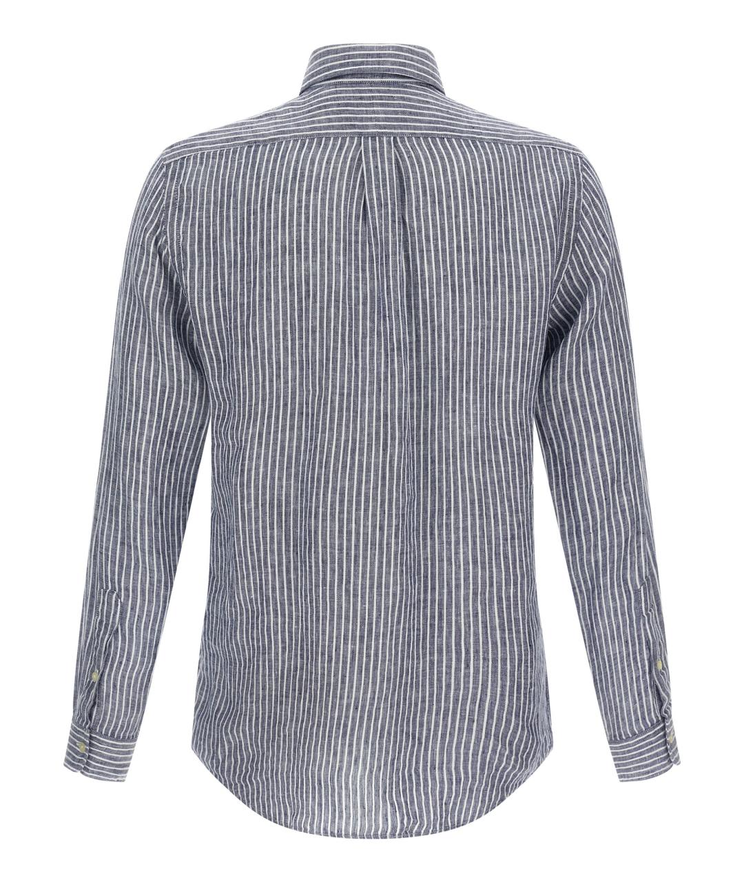 POLO RALPH LAUREN Синяя льняная кэжуал рубашка, фото 2