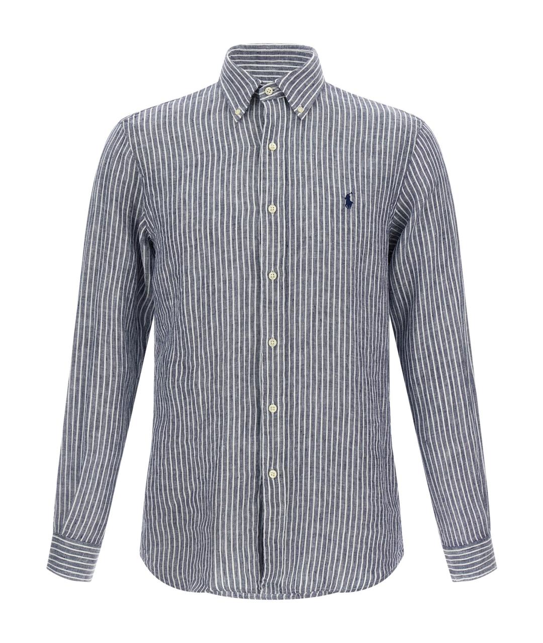 POLO RALPH LAUREN Синяя льняная кэжуал рубашка, фото 1