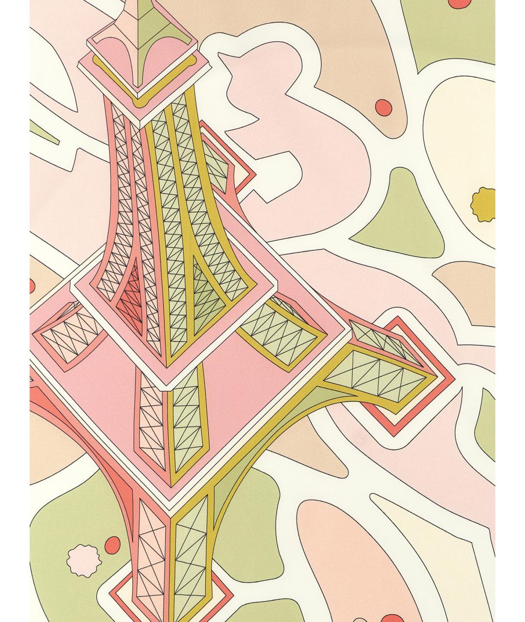 LONGCHAMP Розовый шелковый платок, фото 3