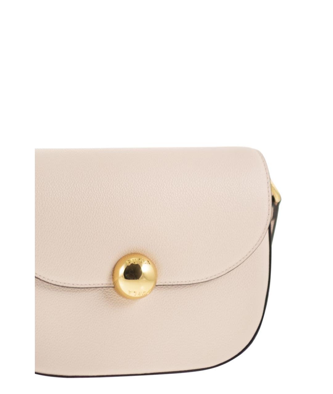 FURLA Бежевая кожаная сумка через плечо, фото 5