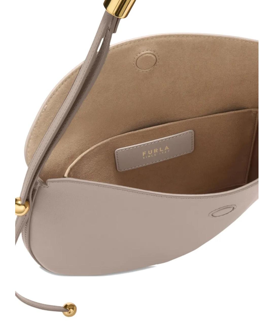 FURLA Бежевая кожаная сумка через плечо, фото 2