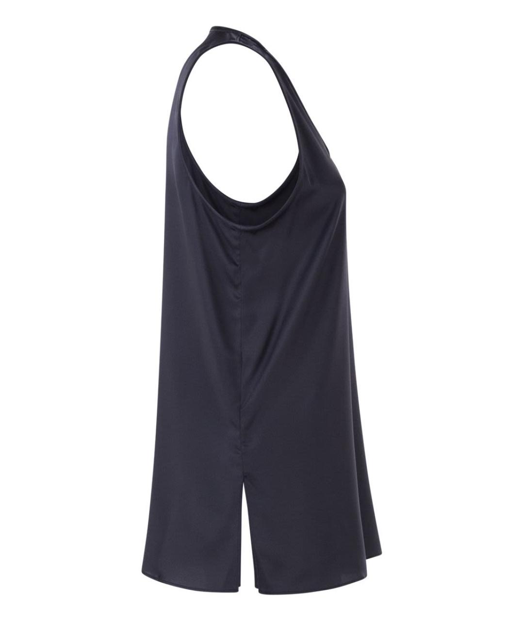 BRUNELLO CUCINELLI Синяя шелковая майка, фото 3