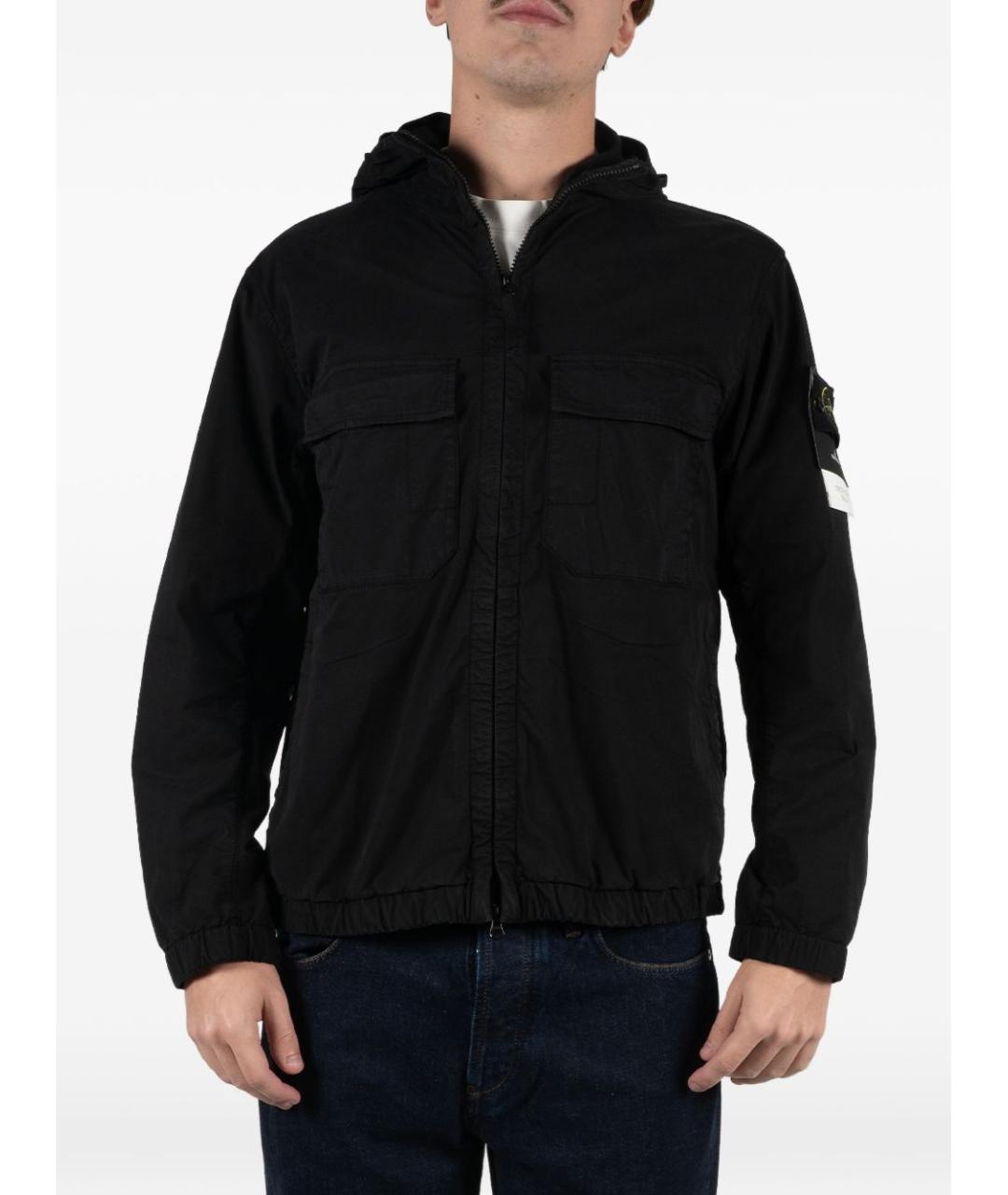 STONE ISLAND Черная хлопковая куртка, фото 5