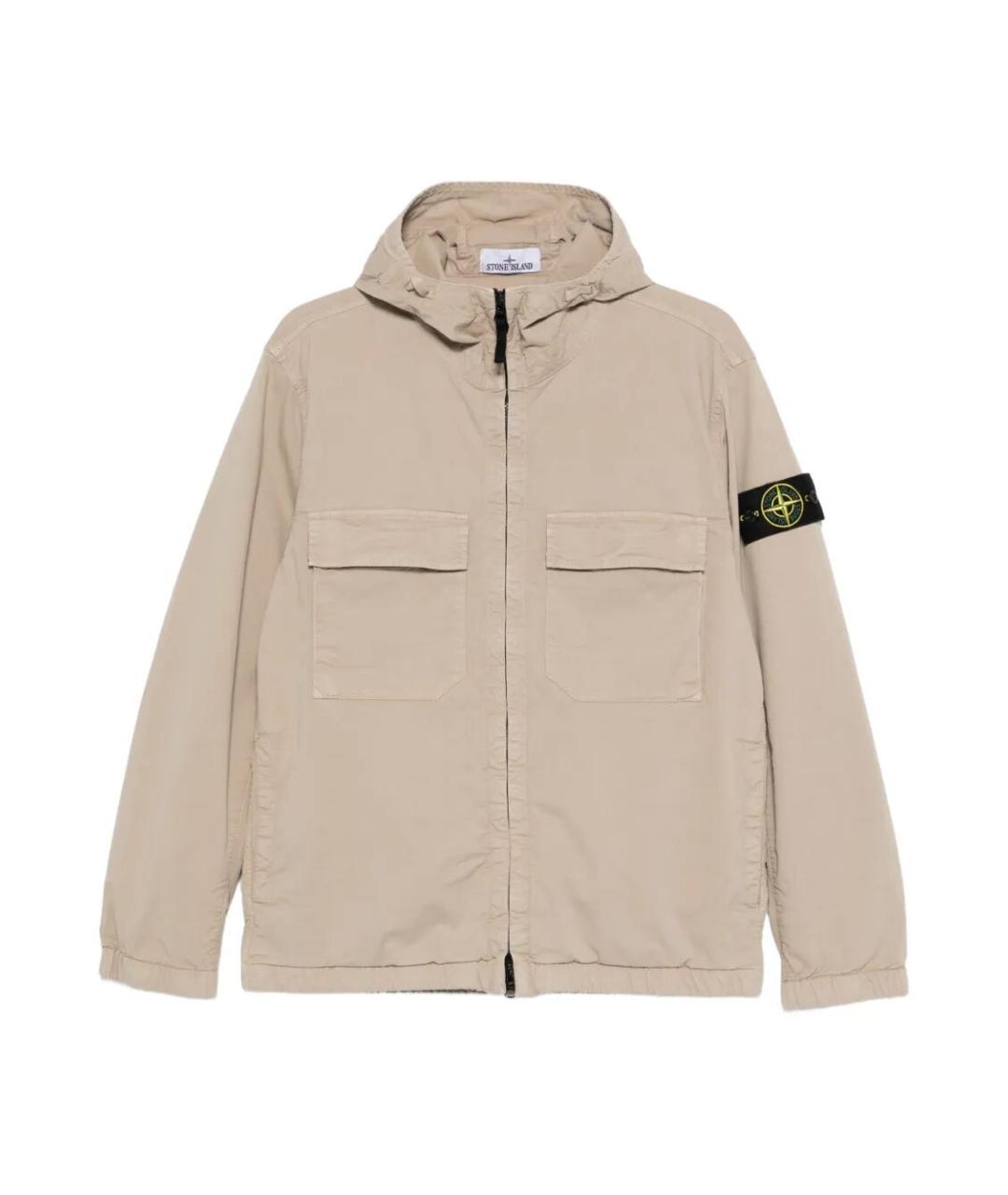 STONE ISLAND Бежевая хлопковая куртка, фото 1
