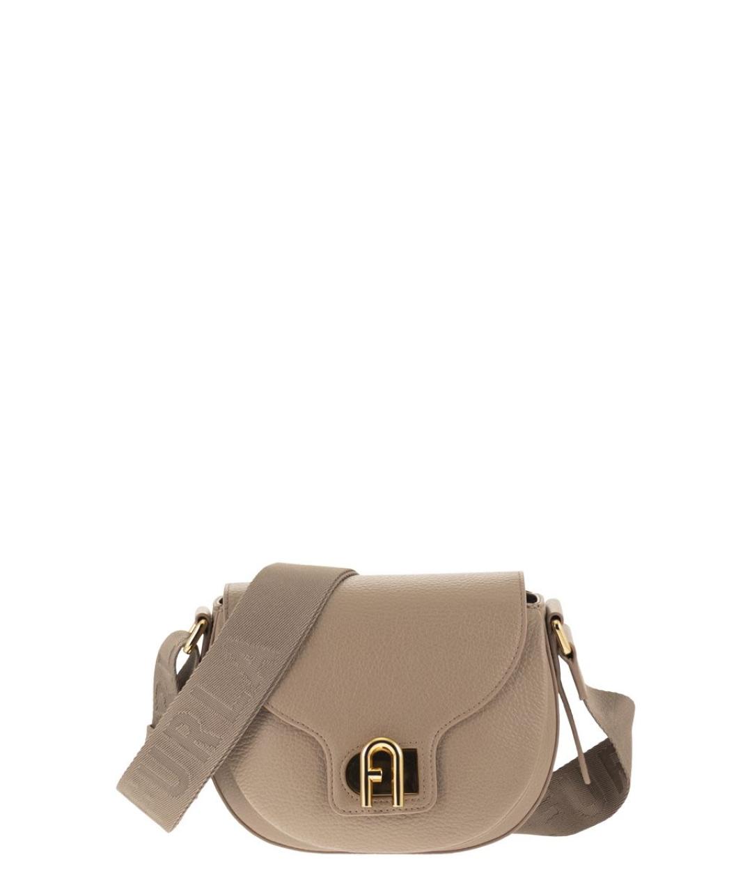 FURLA Бежевая кожаная сумка через плечо, фото 1