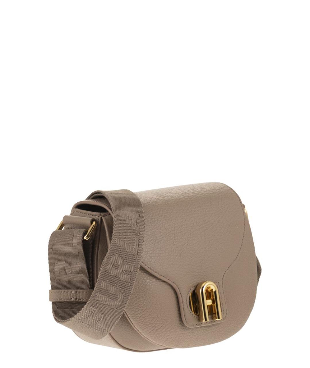 FURLA Бежевая кожаная сумка через плечо, фото 4