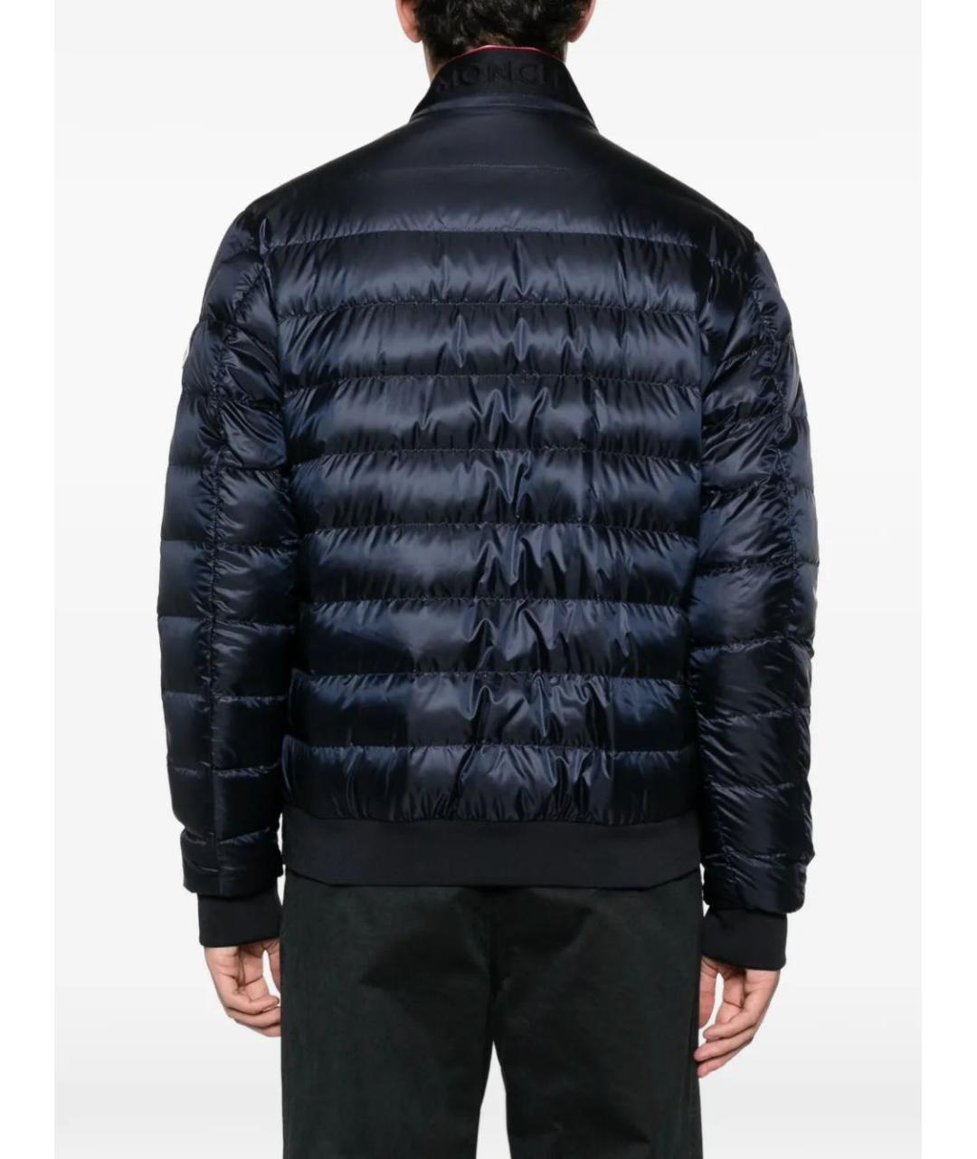 MONCLER Темно-синий полиамидовый пуховик, фото 4