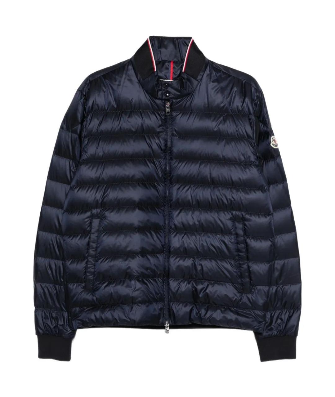 MONCLER Темно-синий полиамидовый пуховик, фото 1