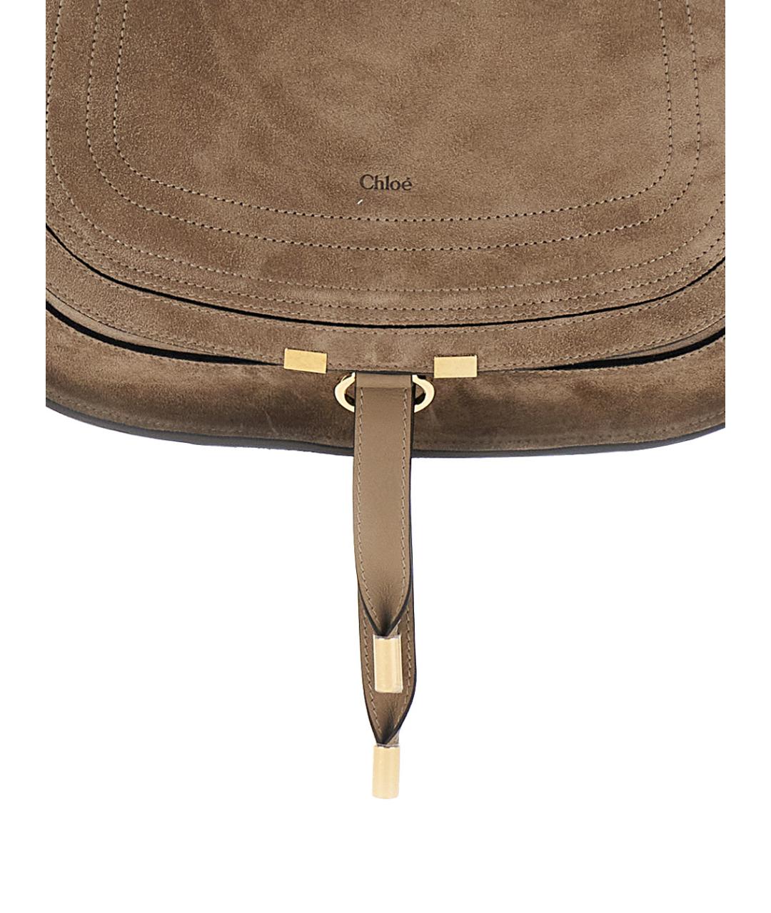 CHLOE Бежевая замшевая сумка через плечо, фото 3