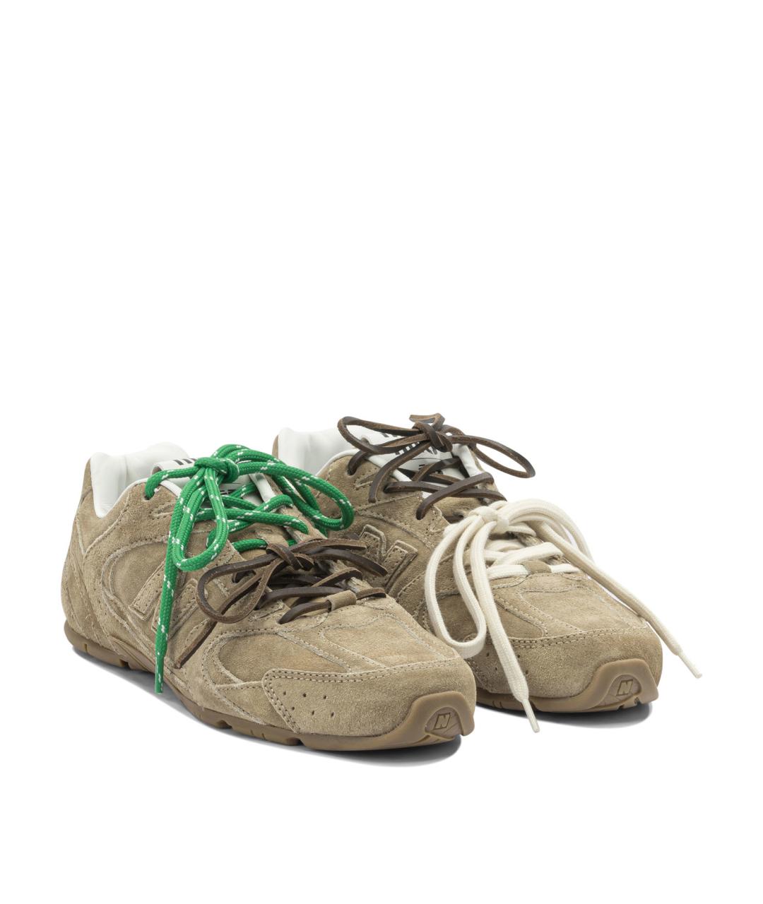 MIU MIU Коричневые замшевые кроссовки, фото 2