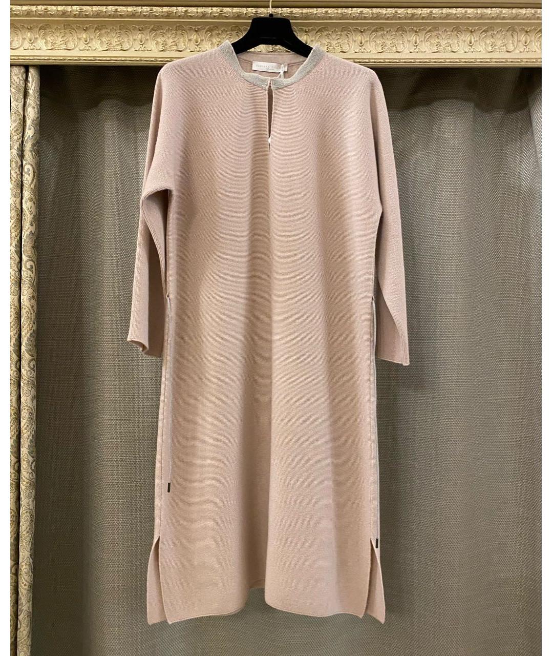 FABIANA FILIPPI Розовое шерстяное повседневное платье, фото 9