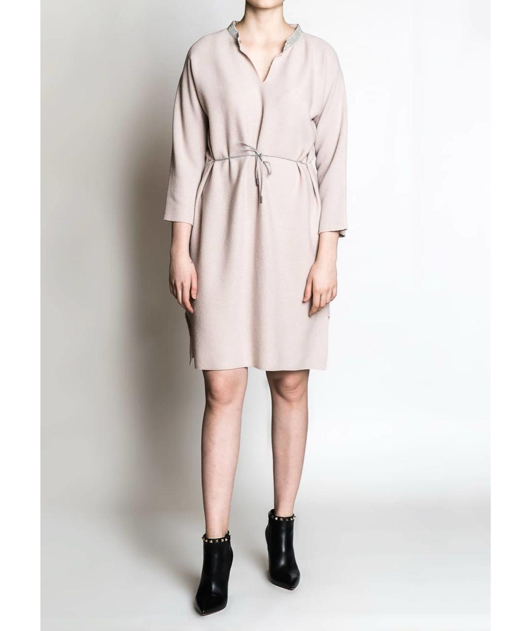 FABIANA FILIPPI Розовое шерстяное повседневное платье, фото 2