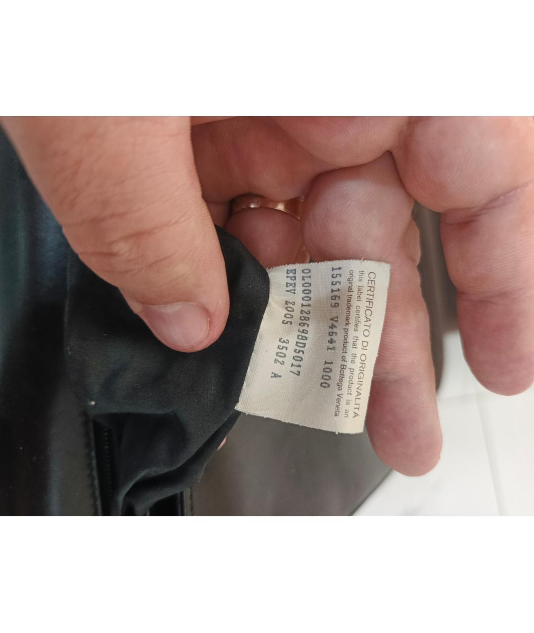 BOTTEGA VENETA Черный кожаный портфель, фото 5