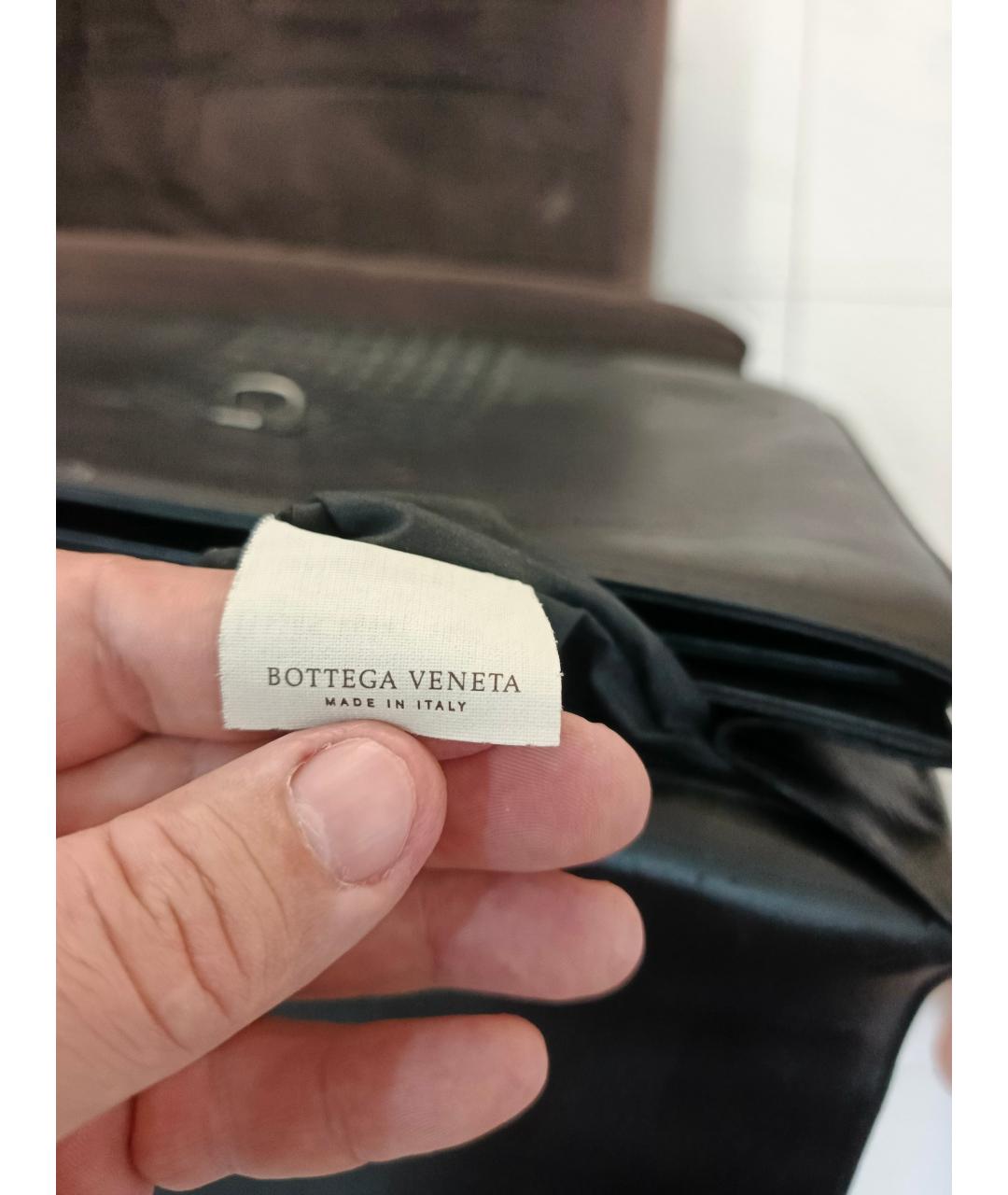 BOTTEGA VENETA Черный кожаный портфель, фото 6