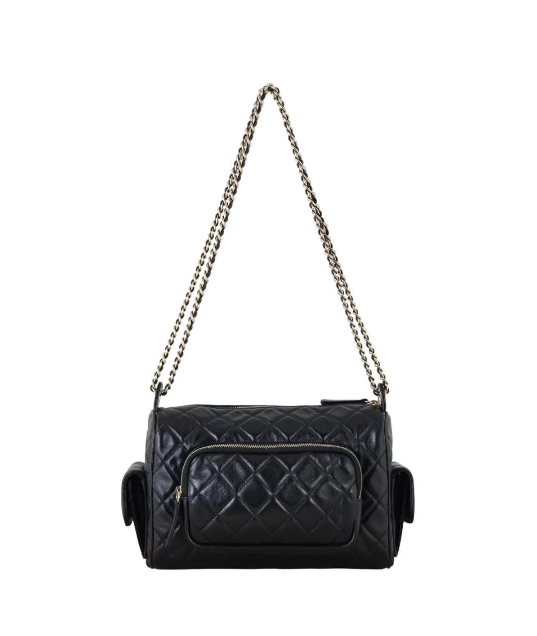 CHANEL Черная кожаная сумка через плечо, фото 3