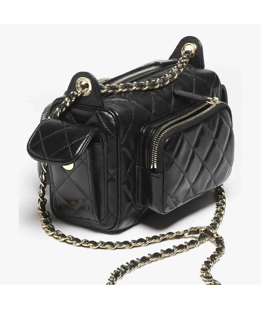 CHANEL Черная кожаная сумка через плечо, фото 4