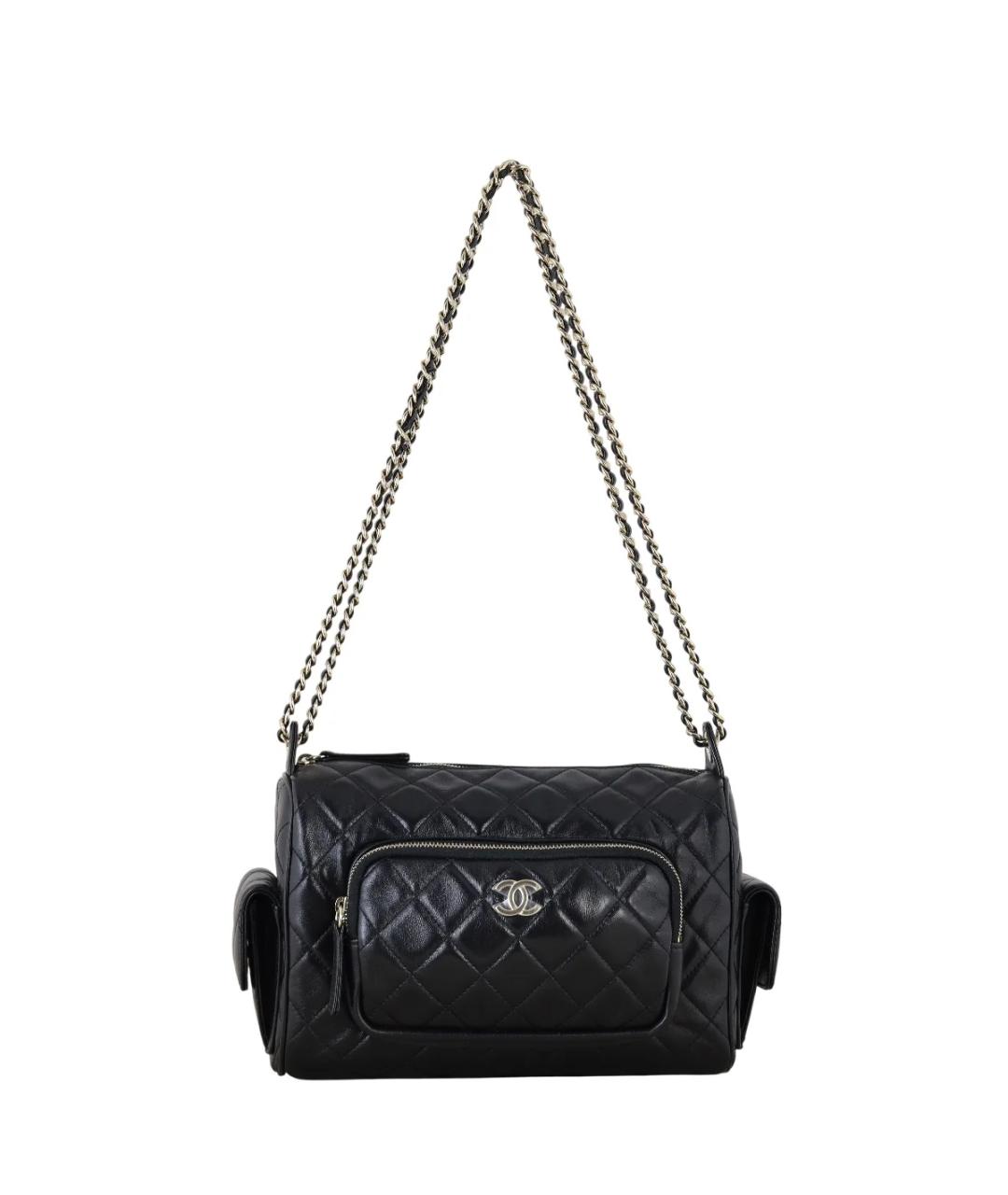CHANEL Черная кожаная сумка через плечо, фото 1