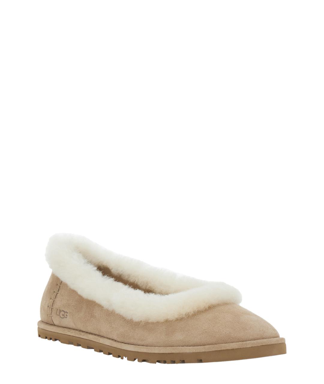 UGG AUSTRALIA Бежевые замшевые балетки, фото 2