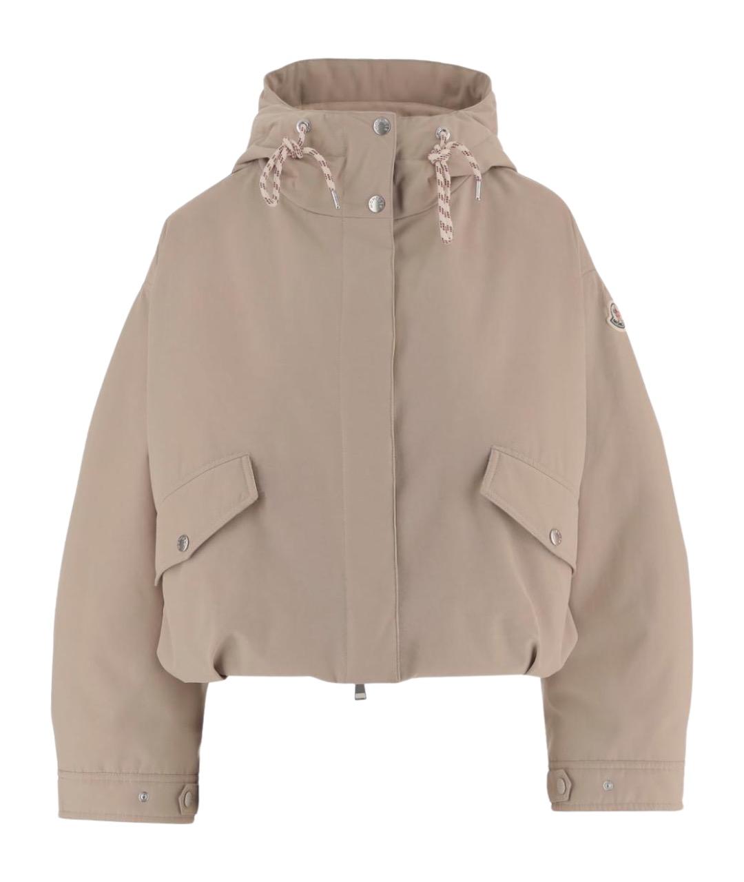 MONCLER Бежевая полиэстеровая куртка, фото 1