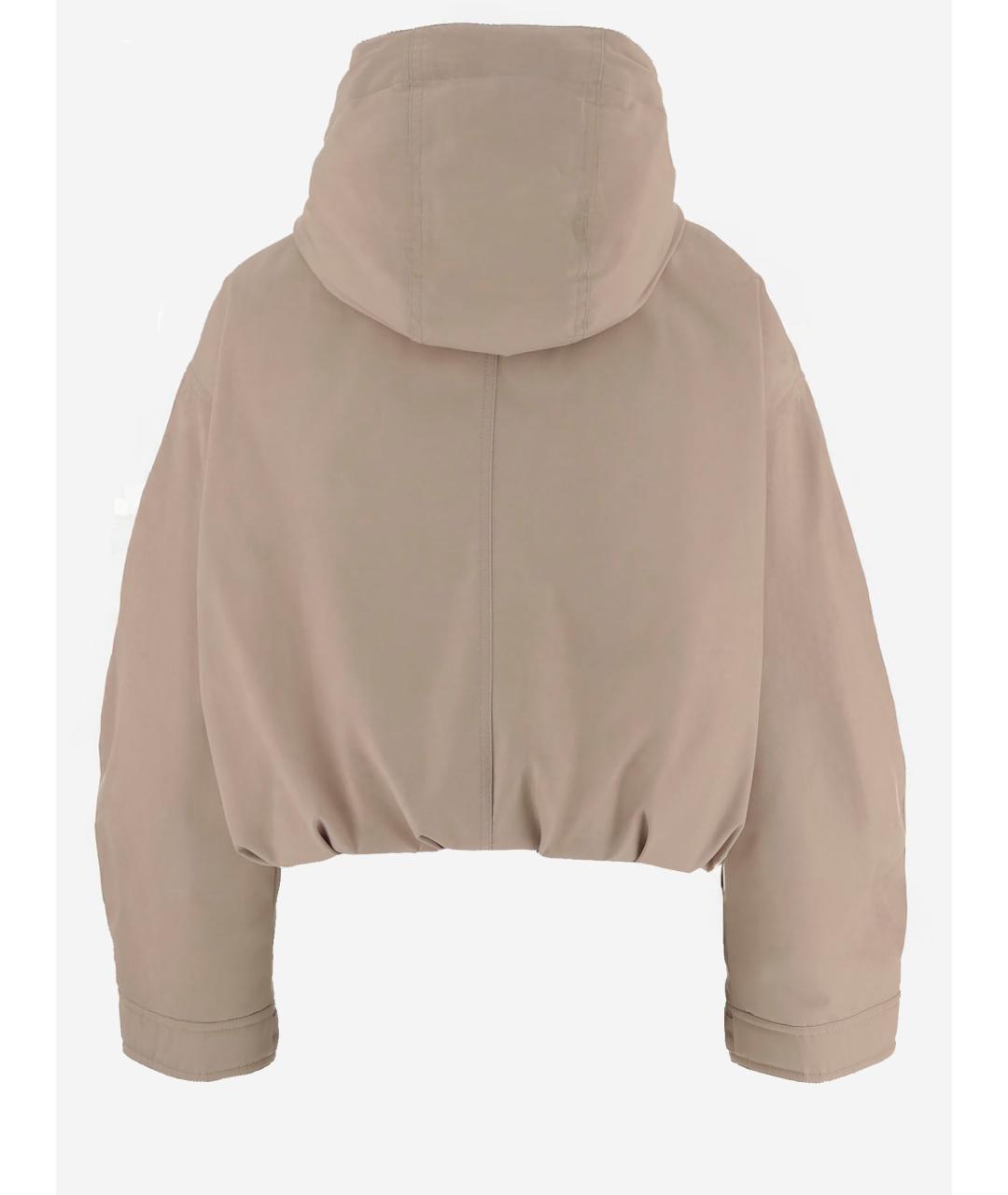 MONCLER Бежевая полиэстеровая куртка, фото 2