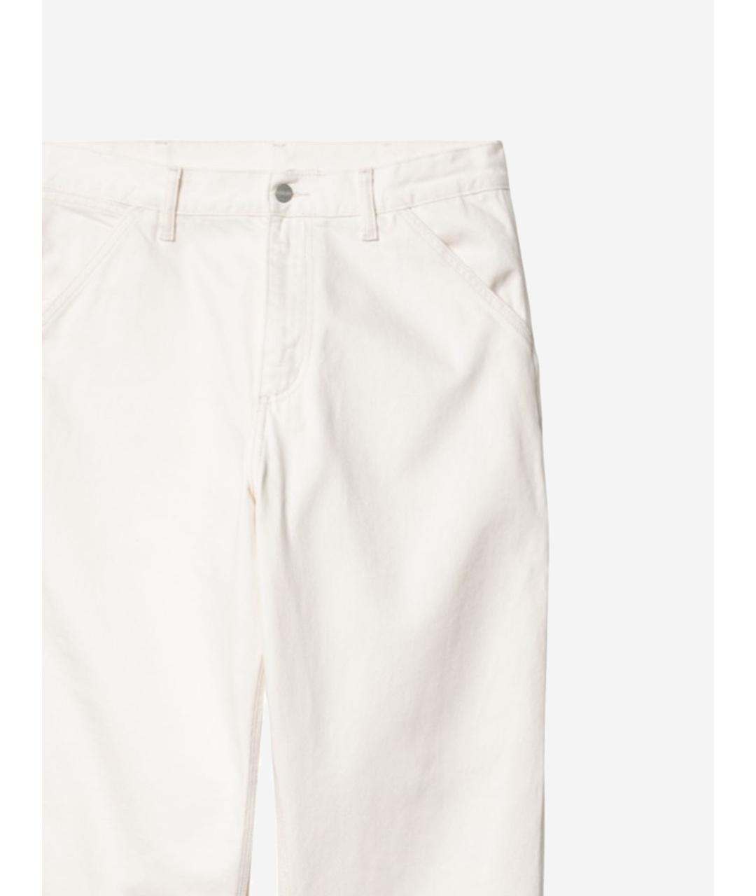 CARHARTT WIP Белые хлопковые прямые джинсы, фото 3