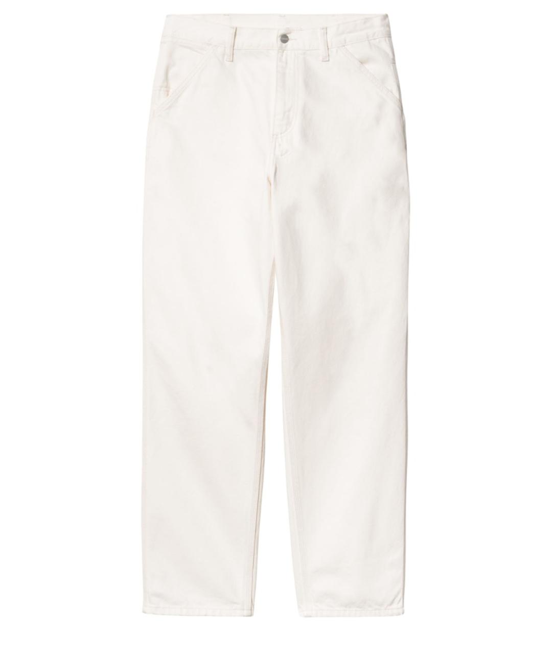 CARHARTT WIP Белые хлопковые прямые джинсы, фото 1