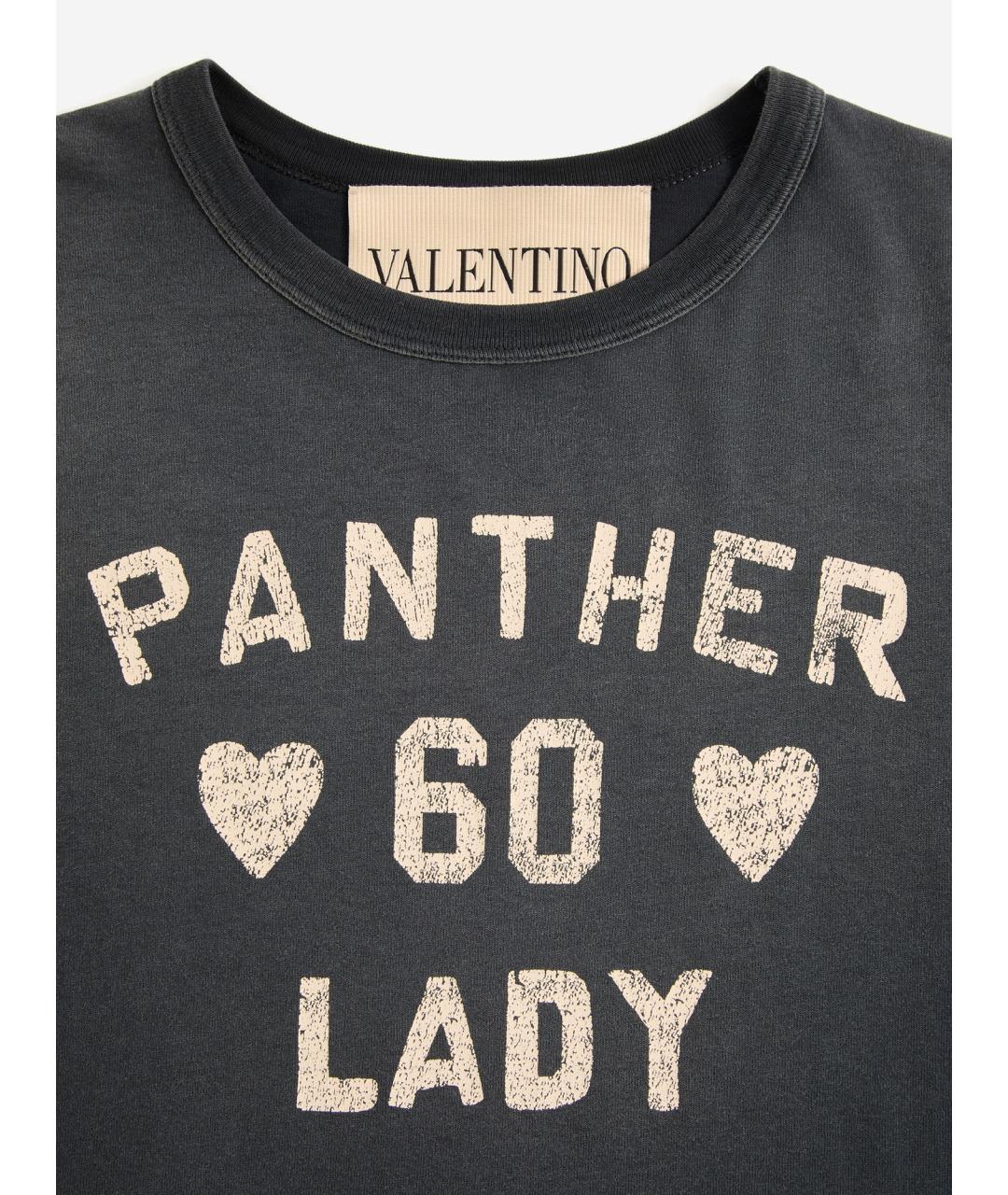 VALENTINO Черная хлопковая футболка, фото 4