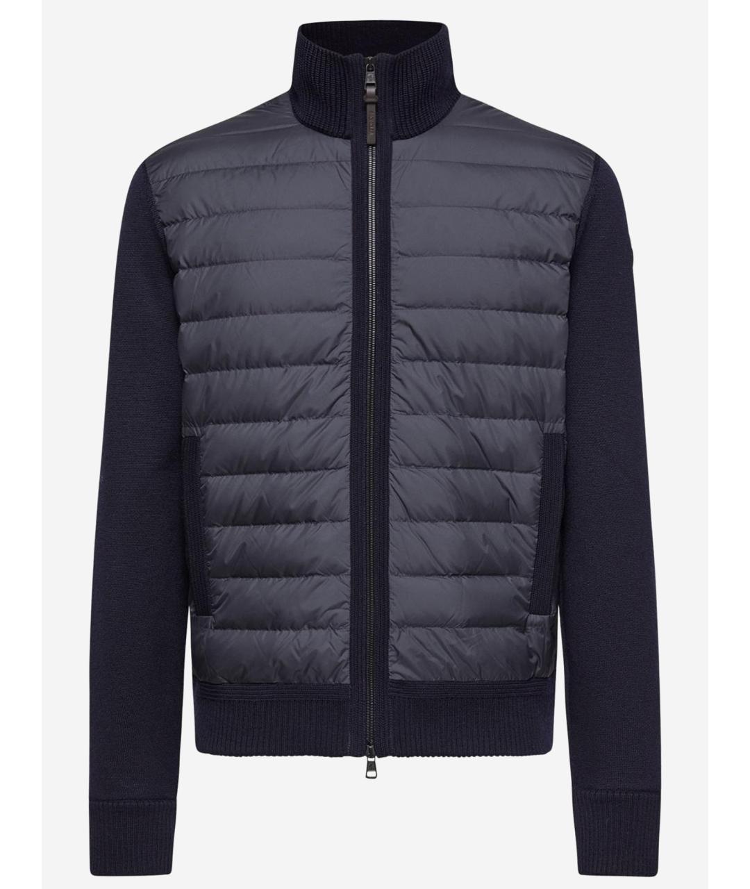 MONCLER Синяя полиэстеровая куртка, фото 4