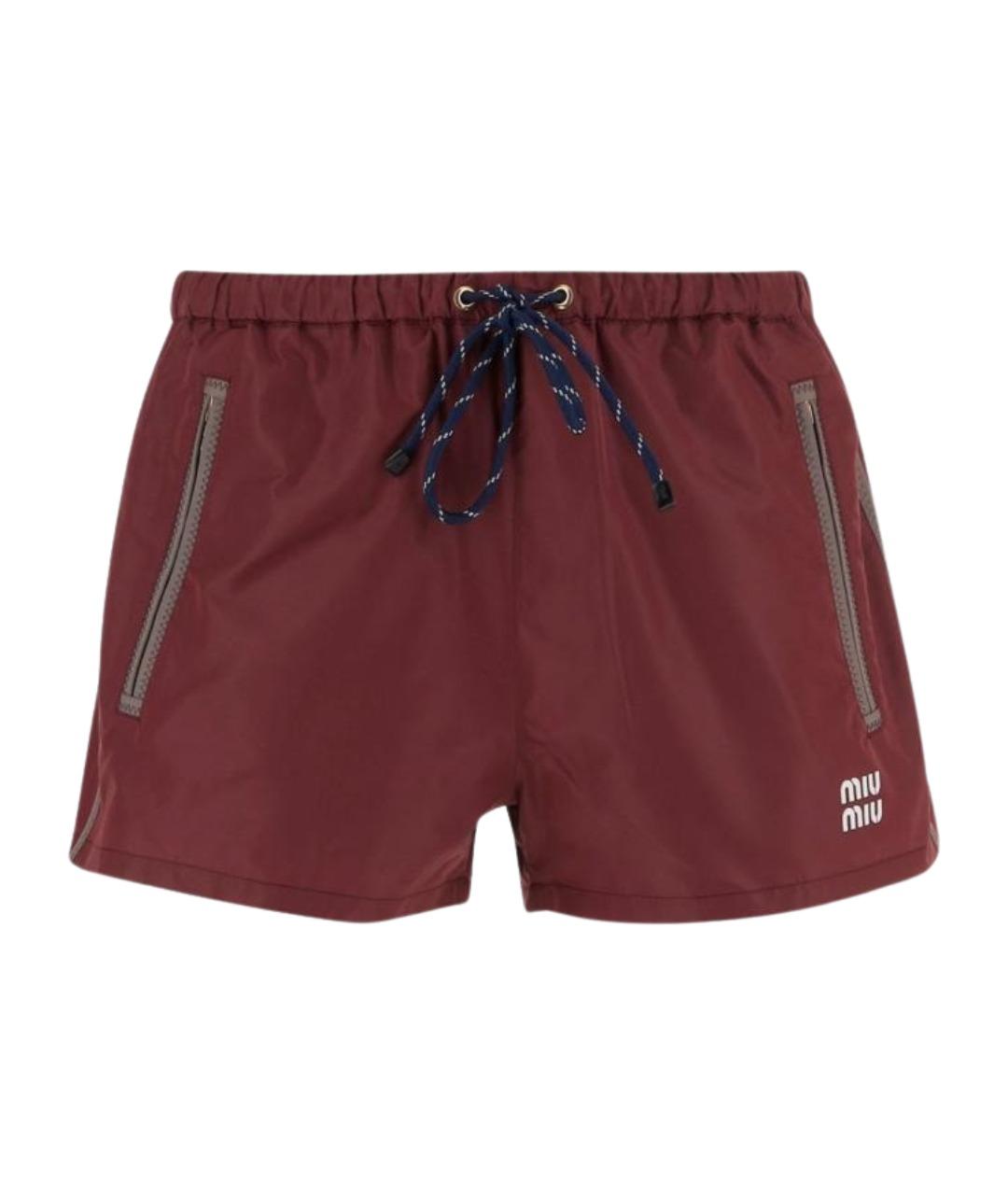 MIU MIU Красные полиэстеровые шорты, фото 1