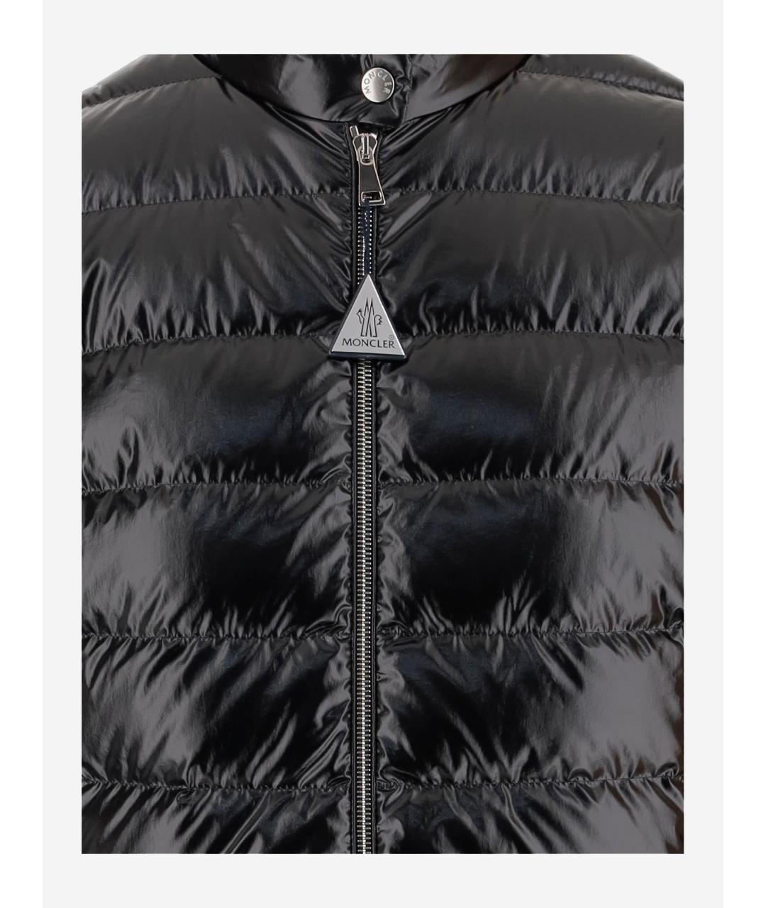 MONCLER Черный полиамидовый пуховик, фото 3