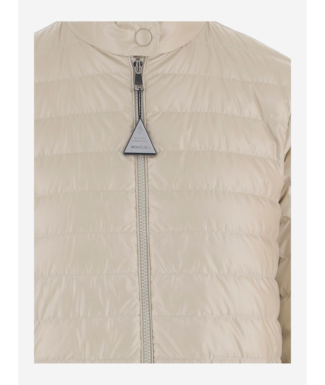 MONCLER Бежевая полиамидовая куртка, фото 4