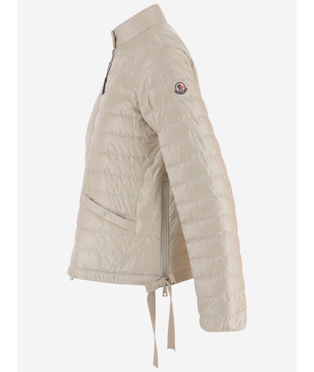 MONCLER Бежевая полиамидовая куртка, фото 3