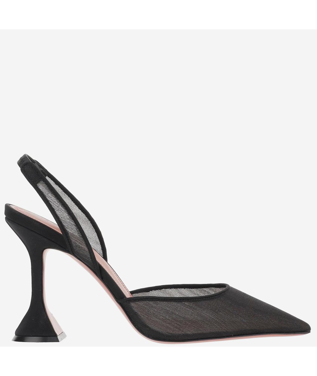 Amina Muaddi Черные текстильные туфли, фото 5