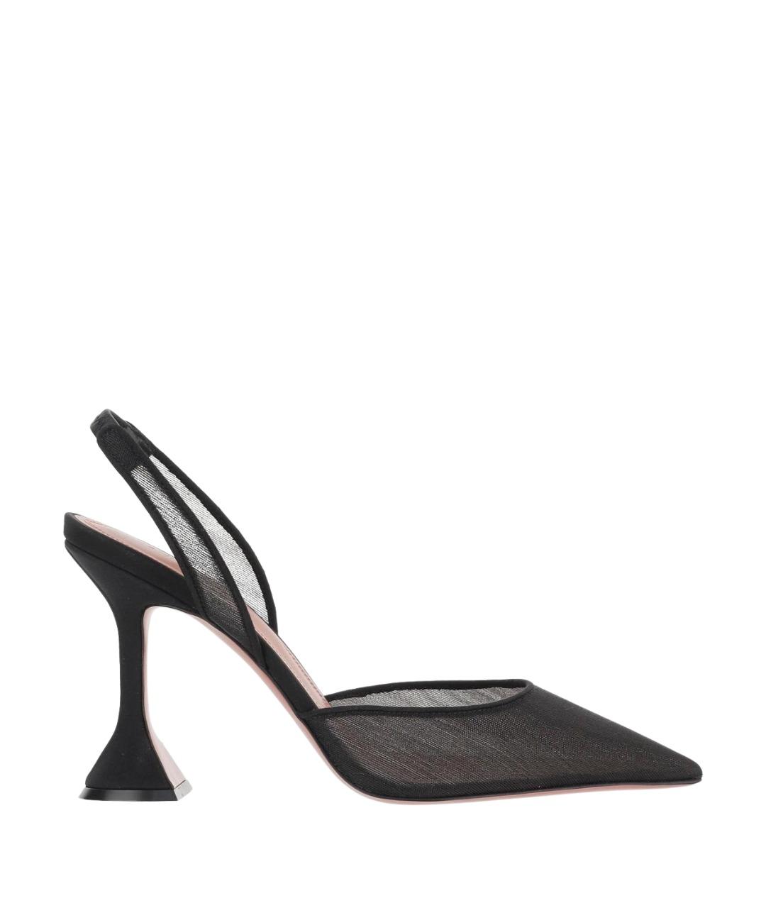 Amina Muaddi Черные текстильные туфли, фото 1