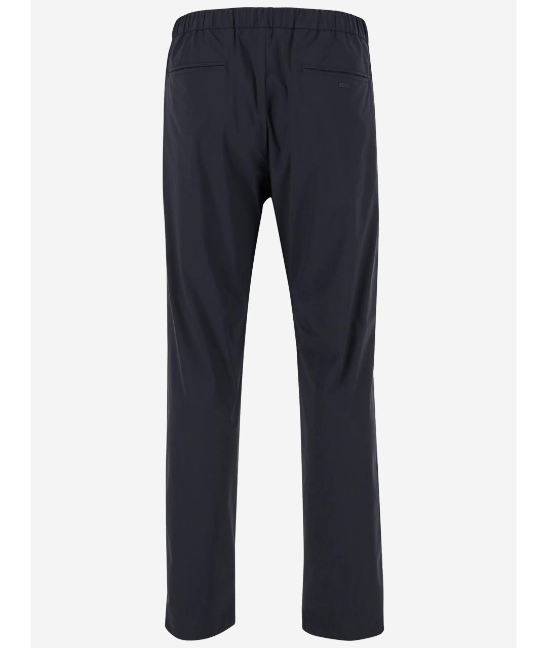 HERNO Темно-синие полиамидовые повседневные брюки, фото 2