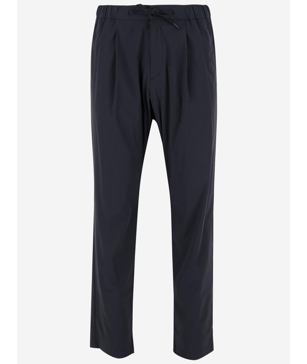 HERNO Темно-синие полиамидовые повседневные брюки, фото 4