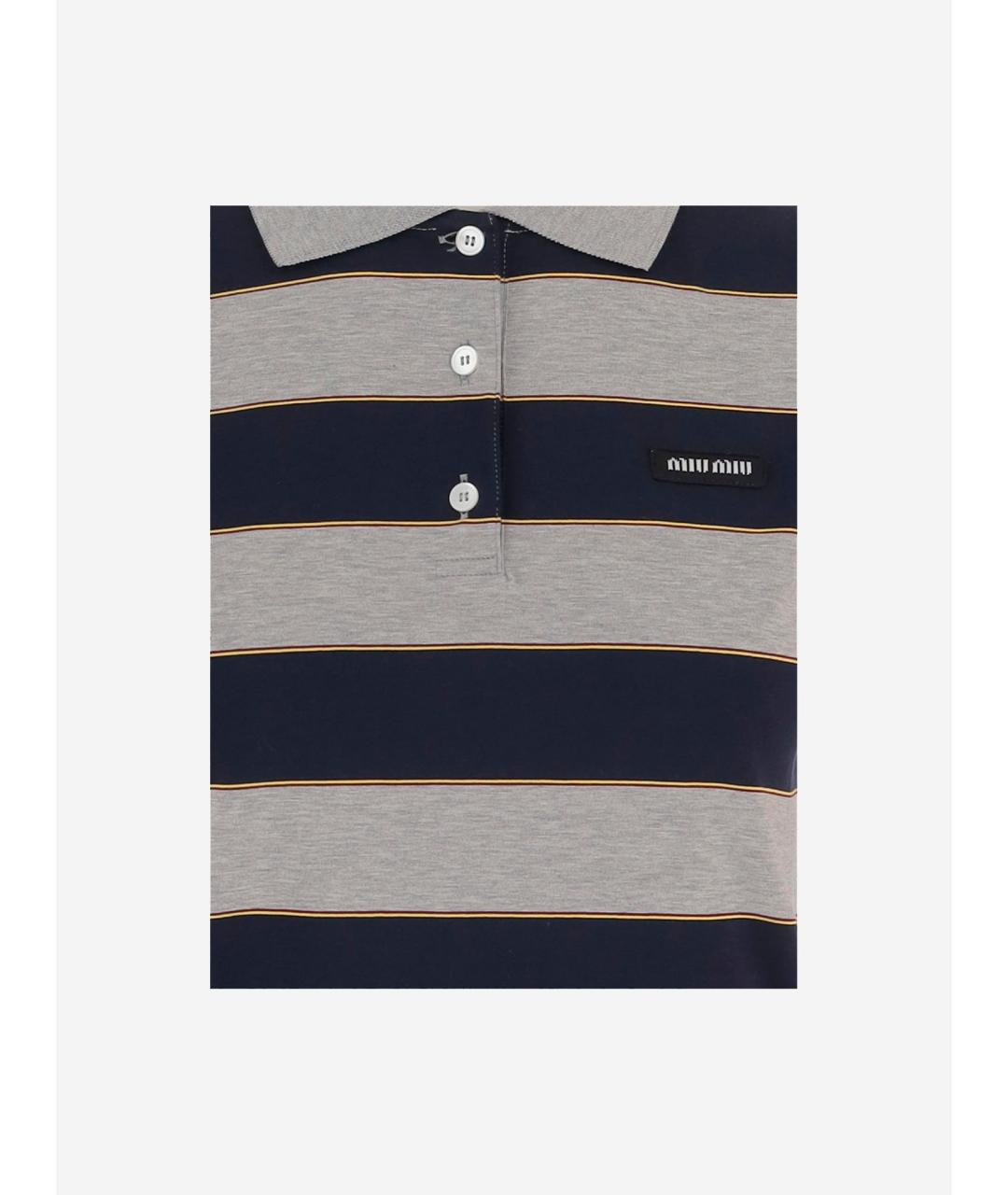 MIU MIU Серая хлопковая футболка, фото 3